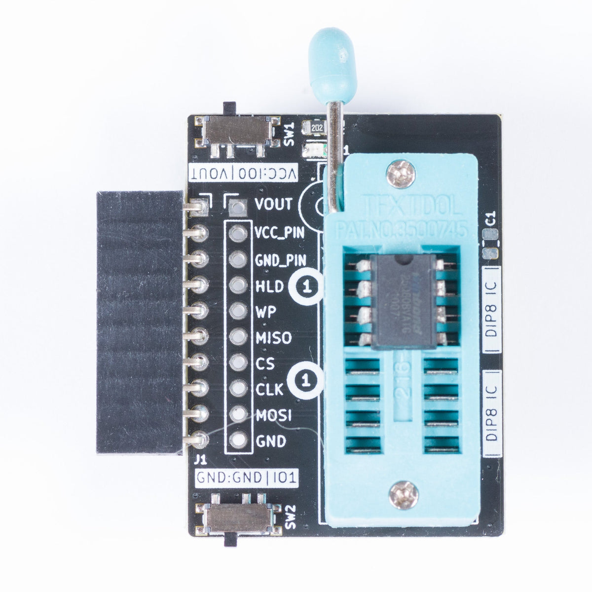 Bus Pirate 5 DIP8 SPI flash adapter