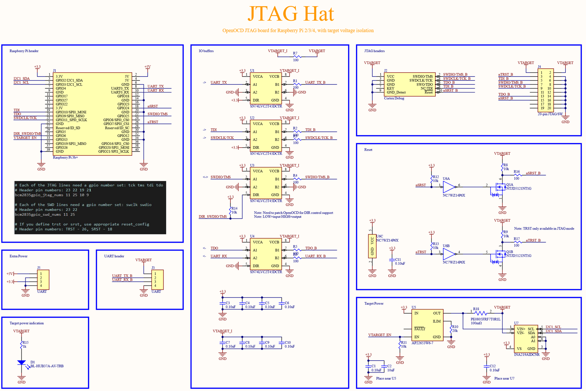 JTAG Hat electronic schematic